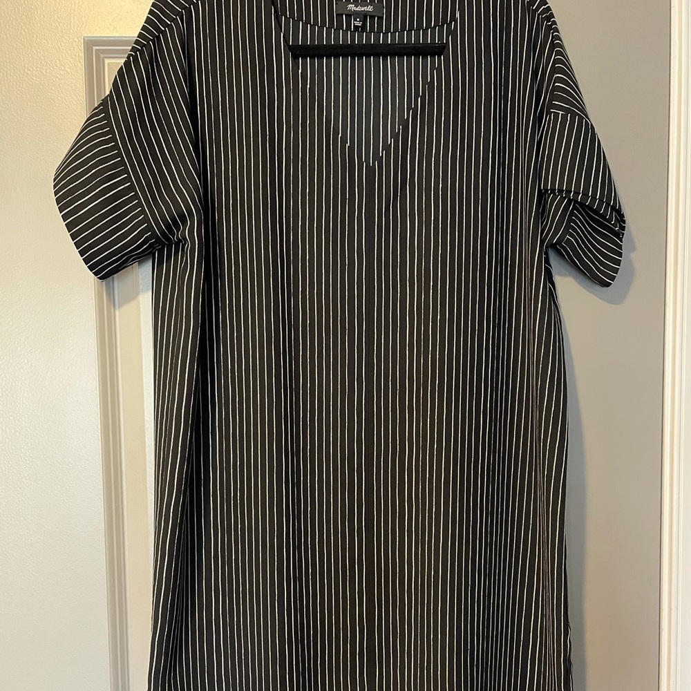 Striped large Madewell mini v neck dress